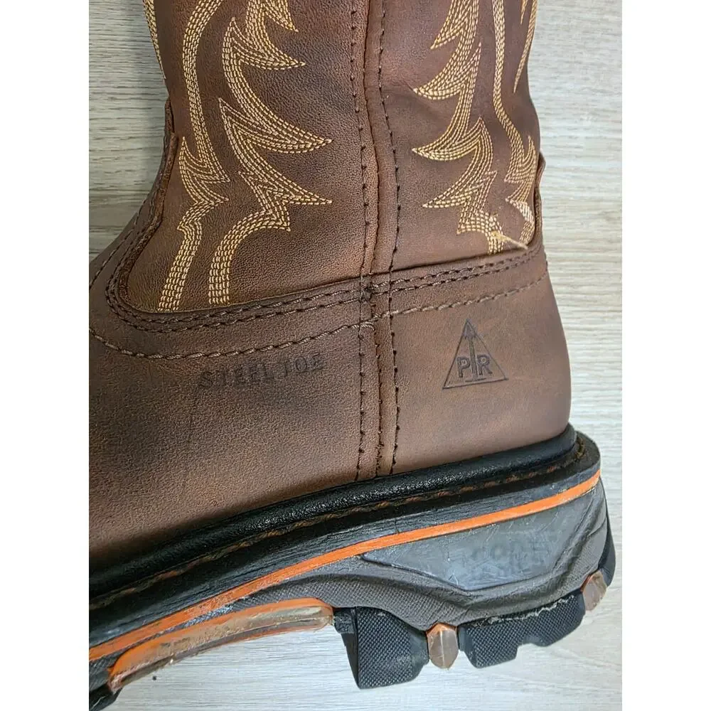 Cody James Brown Steel Toe Work Boots Vibram Sole Men's 7.5D EH PR Leather